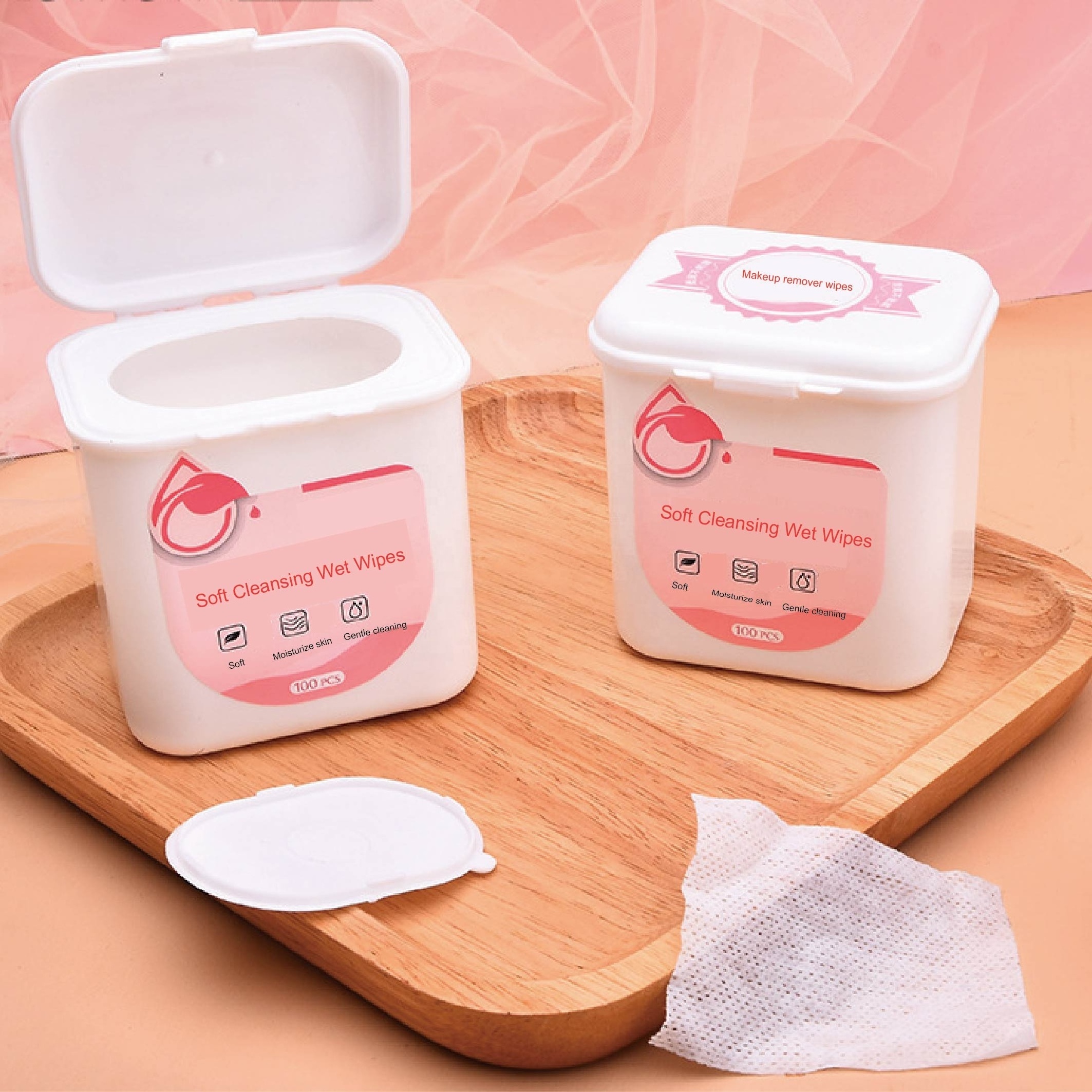 Daily Cosmetics No Logo Oil Free Grape Seed Olive Oils Vegan Damping Moist Moisturizing Korea Makeup Remover Wipes