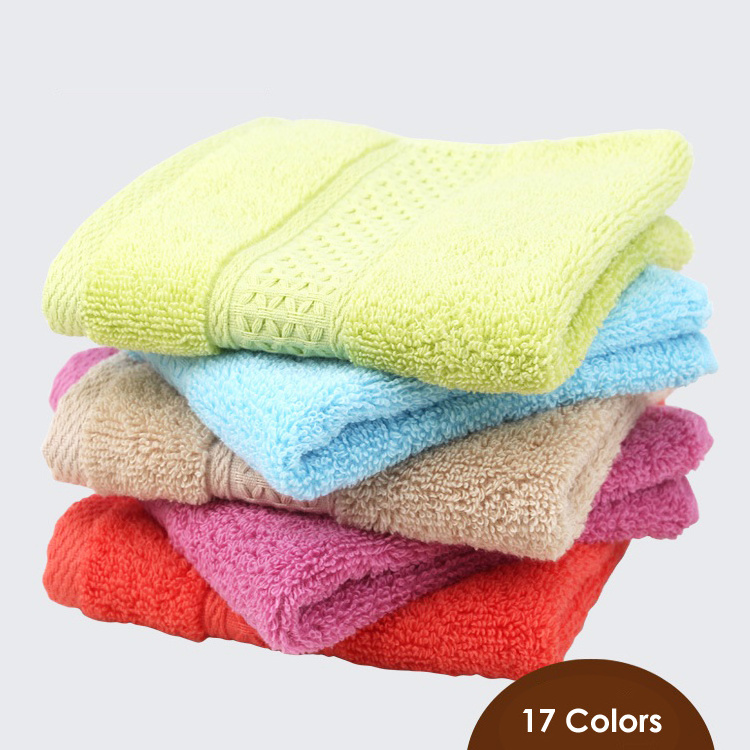 Wholesale 17 Multi Colors 100% Cotton Face Towels  Wash Cloths Sets 13