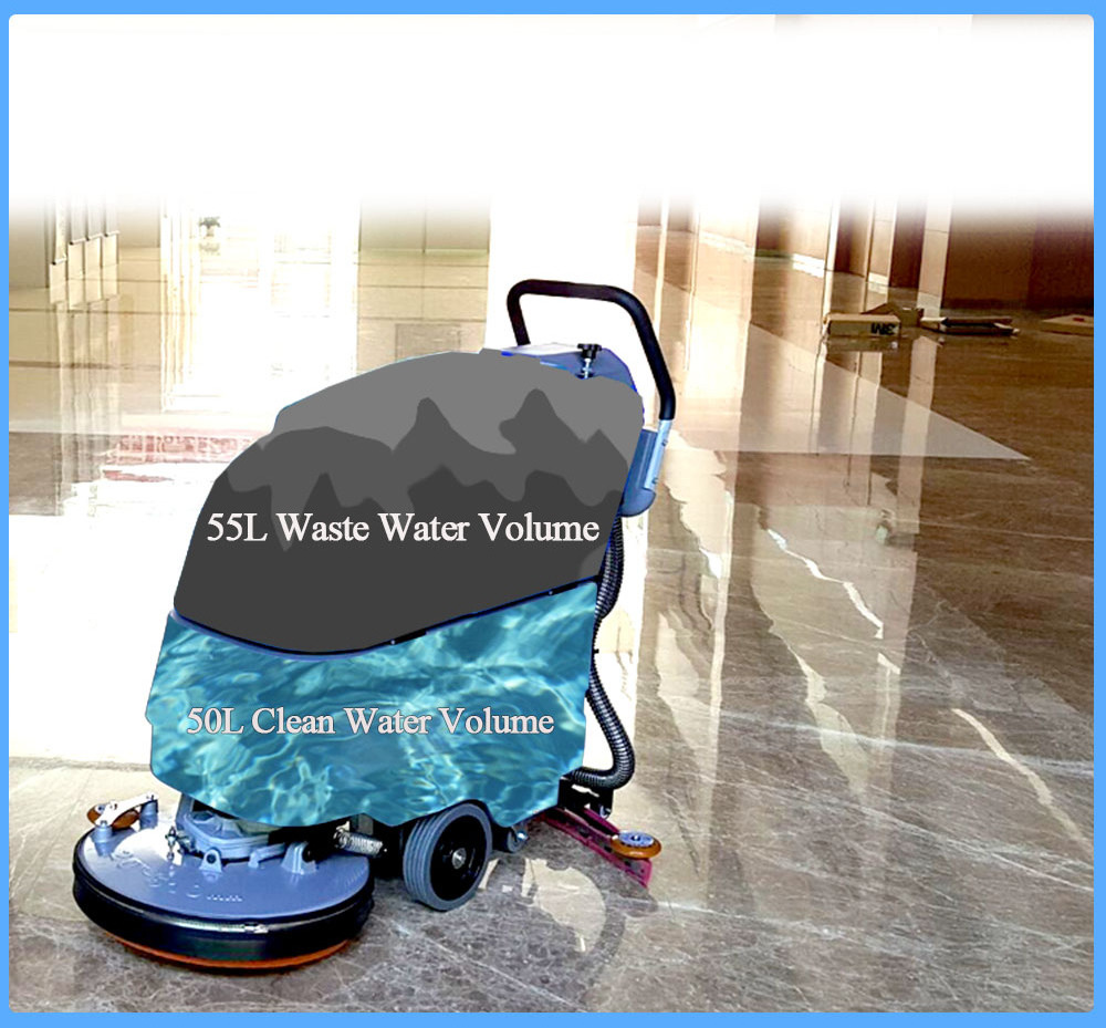 Supermarket tile floor cleaning machine electric hand held dual-brush floor scrubber