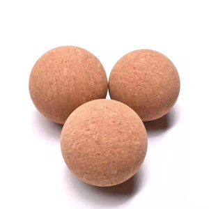 wholesale custom logo Eco-friendly 100% natural fascia exercise massage natural wood yoga cork peanut ball