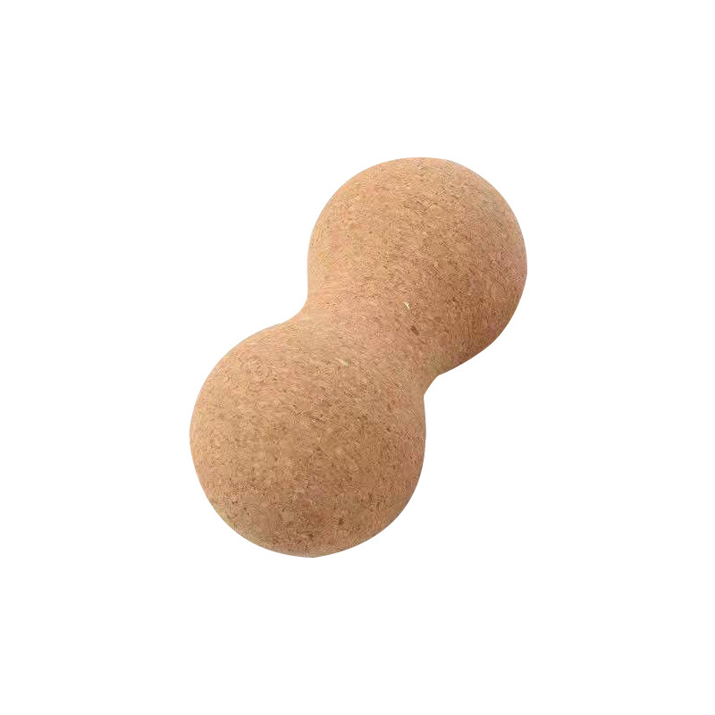 wholesale custom logo Eco-friendly 100% natural fascia exercise massage natural wood yoga cork peanut ball