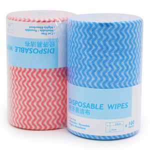 Stock Clearance manufacturer Eco-friendly Spunlace 15x23cm Nonwoven Cleaning Wipes Fabric Roll Disposable Mop Cloth