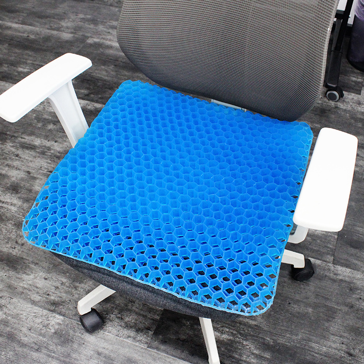 Summer cooling therapeutic enhanced silicone honeycomb gel outdoor seat cushion