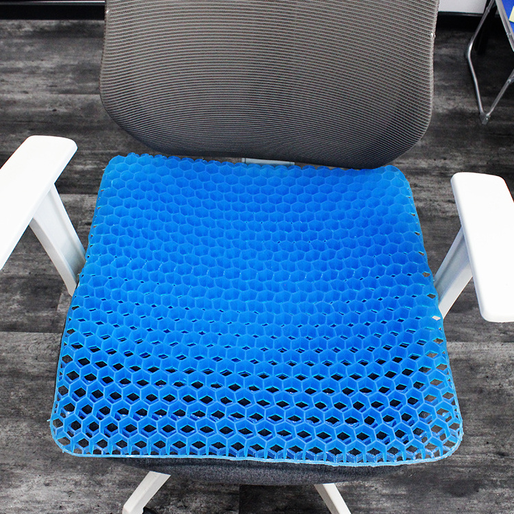 Summer cooling therapeutic enhanced silicone honeycomb gel outdoor seat cushion