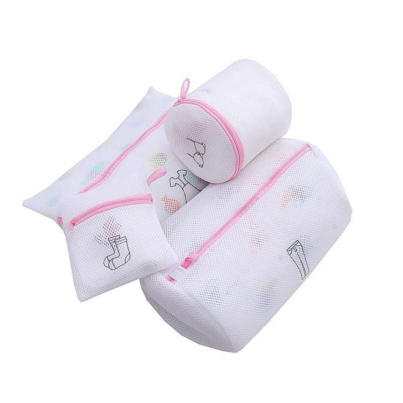 Eco Friendly Durable Water Soluble Wash Bags Bra Clothes Protector Recyclable Washing Thickened Polyester Mesh Laundry Bag