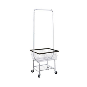 Launromat hotel laundry trolley hospital/laundry Rolling Laundry Cart with Hanging Bar