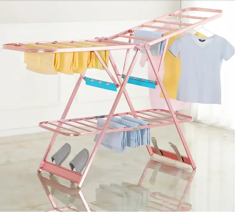 1.7m european design king size easy home foldable garments hanging drying aluminium metal laundry clothes drying rack