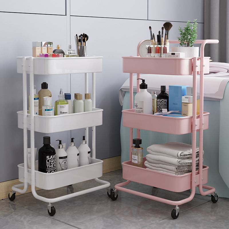 Home Kitchen Organizer 3 Tiers Movable Rolling Storage Rack Trolley Utility Carts with wheels