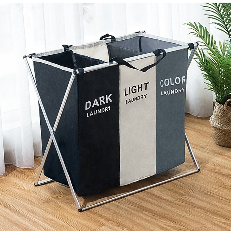 Foldable Laundry Basket Collapsible Laundry Basket PE Aluminum Polyester Multifunction Clothing Organizer Modern Round Everyday