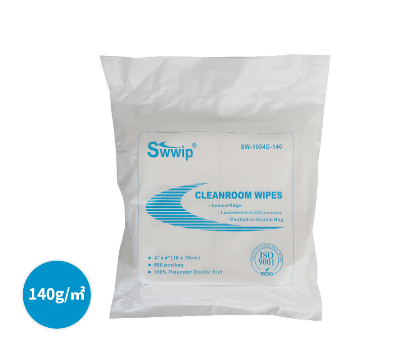 Factory supply 600pcs 4x4inch disposable industrial cleanroom dust-free 100 polyester clean room lint free wiper