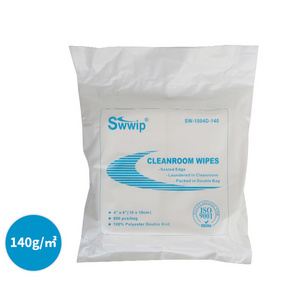 Factory supply 600pcs 4x4inch disposable industrial cleanroom dust-free 100 polyester clean room lint free wiper