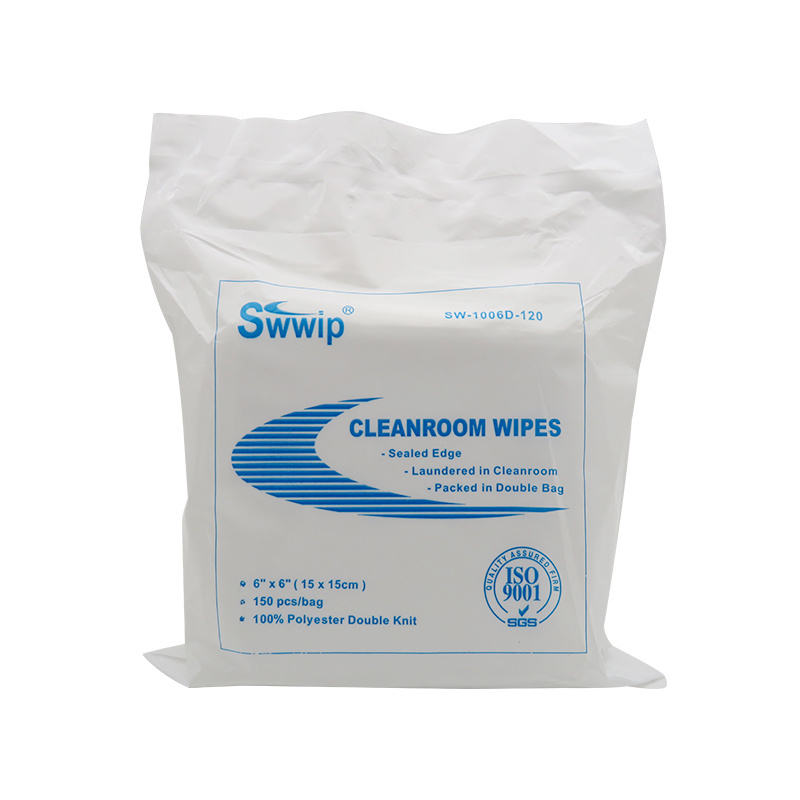 Oem Size Industrial Laser Sealed Multi-Purpose Double Knit 100% Polyester Cleanroom Cleaning Wipes Cloth