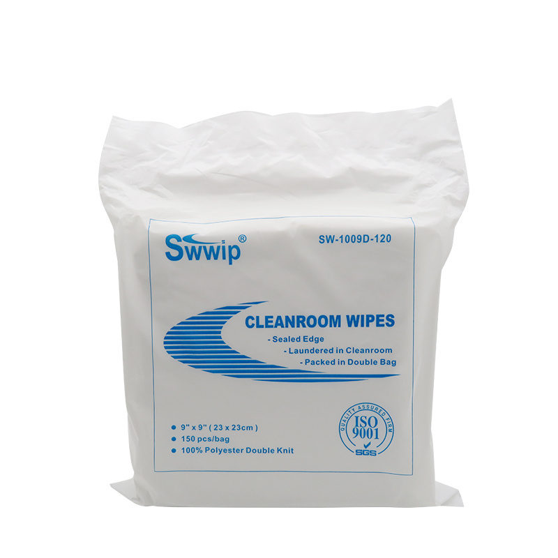 Oem Size Industrial Laser Sealed Multi-Purpose Double Knit 100% Polyester Cleanroom Cleaning Wipes Cloth