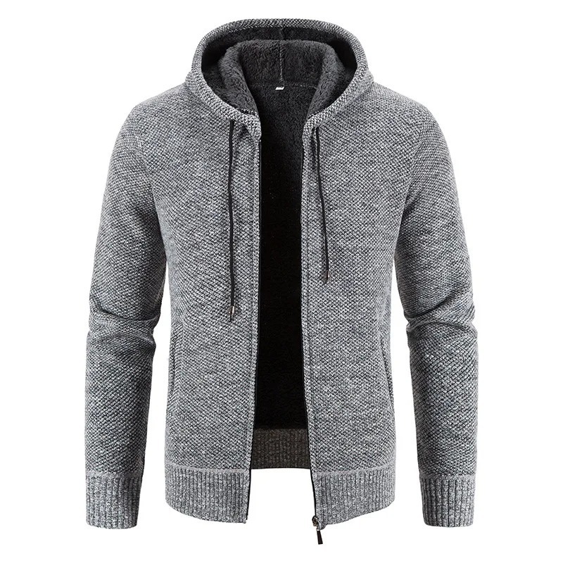 Winter Fashion Thick Cardigan Sweaters For Men Quality Zipper Hooded Knitted Sweater Male Fleece Hoodies Coats Men's Clothing