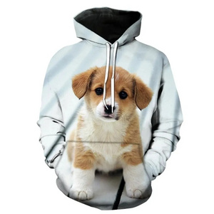 2023 New Fashion Autumn Animal Dog Hoodies Men's Pocket Hoodie Cute Small Dog 3D Print Cute Animal Small Dog Hooded Sweatshirt