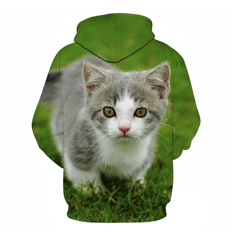 2023 Popular in Spring and Autumn 3D Cat Print Mens and Womens Long Sleeve Casual Sweatshirt Animal Cute Hip hop Hoodies Tops