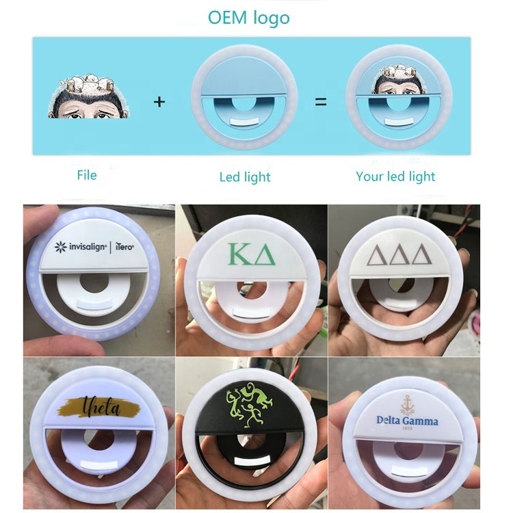 Wholesale hot selling portable rechargeable USB selfie LED ring Light for smart phone