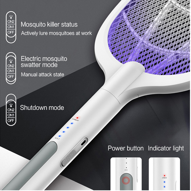 High quality indoor rechargeable mosquito killer handheld electric fly swatter