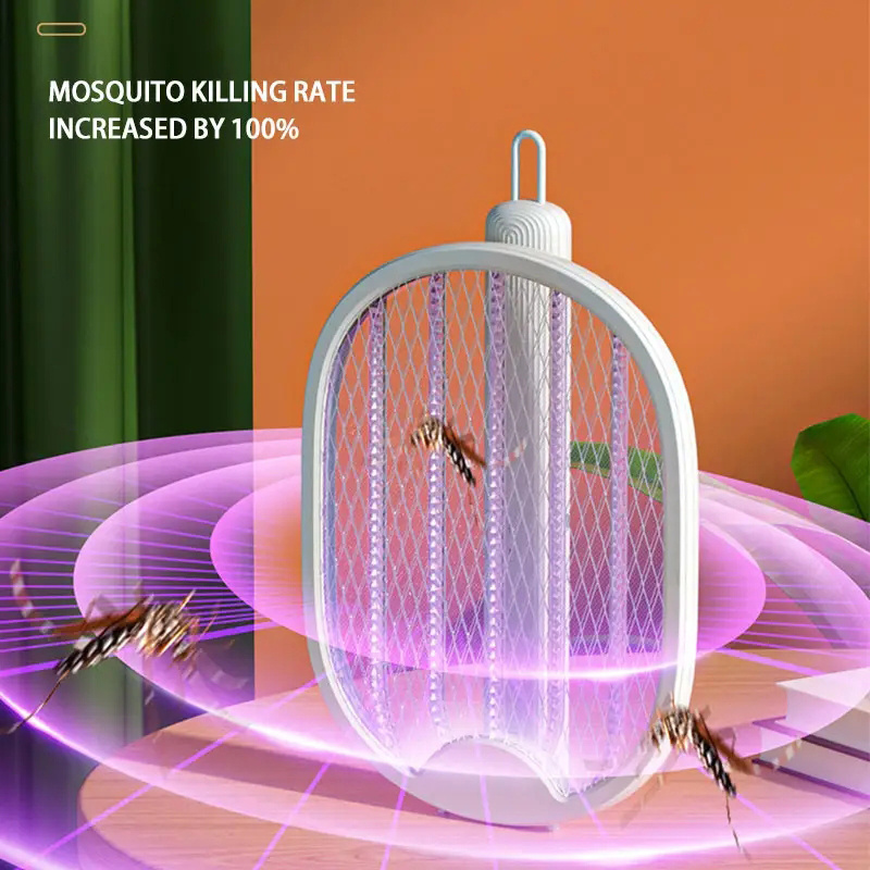 Popular rechargeable mosquito racket electric fly swatter outdoor bug zapper trap