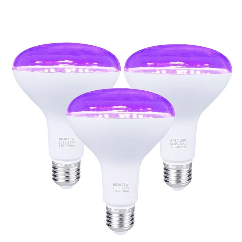 Wholesale UV LED BR30 black light bulb for club party Halloween Christmas decorative lighting 15w E26 385-400nm