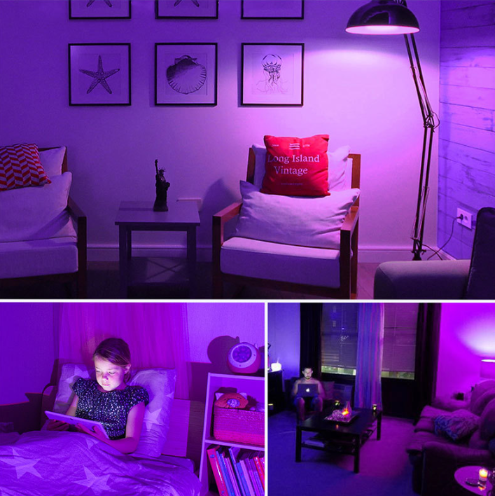 E27 base uv led black light bulb violet decoration lamp for body paint fluorescent poster bulb 9w ac 85-265v