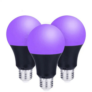 E27 base uv led black light bulb violet decoration lamp for body paint fluorescent poster bulb 9w ac 85-265v