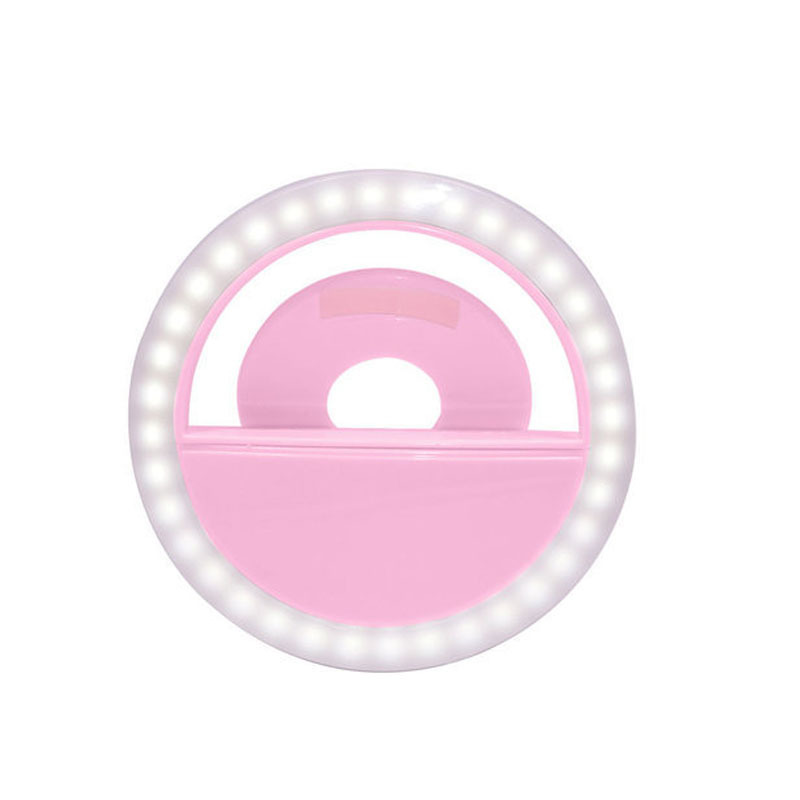 Mobile flashes lights mini ring clip 3 color changing led circle selfie tiktok wheel ring pendant light for streaming