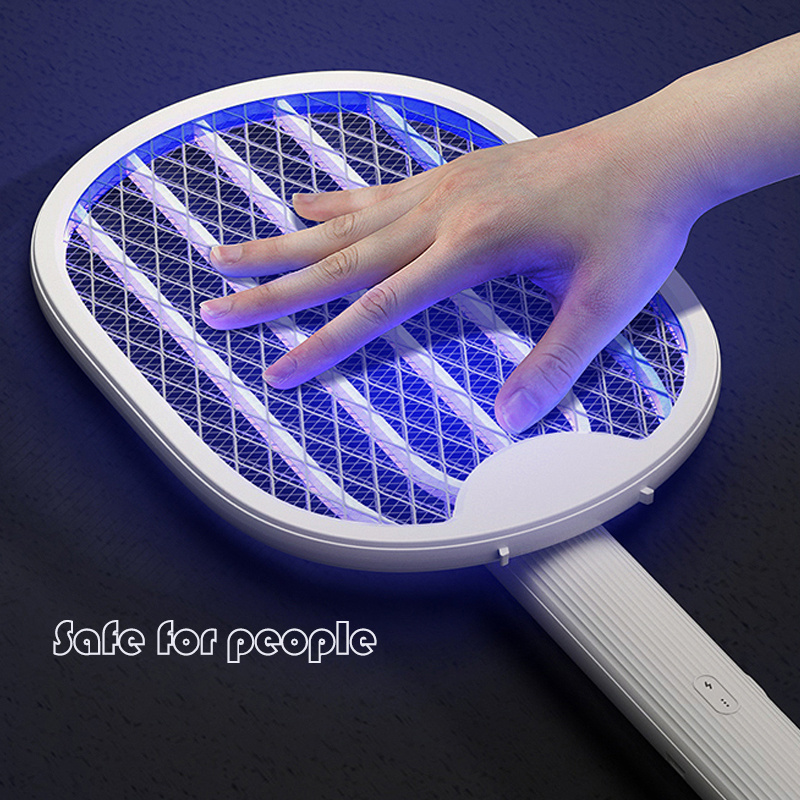 Rechargeable high voltage 3000V electric fly bat swatter mosquito killer racket