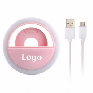 Customized Logo Portable Mini Clip On Cell Phone Selfie Flash Light Ring Selfie Fill Ring Light Phones Computer