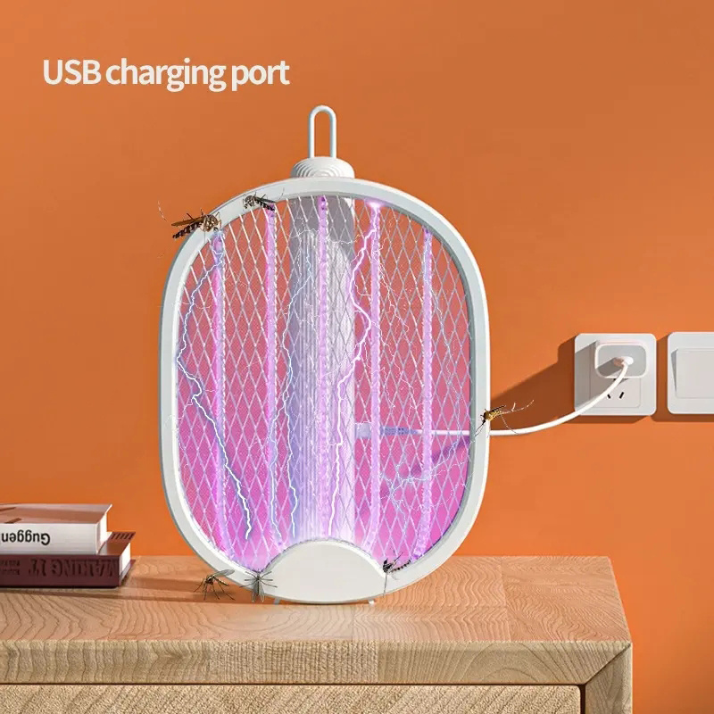 USB charger uv mosquito lamp fly catcher pest control insect bug zapper racket electric mosquito swatter killer