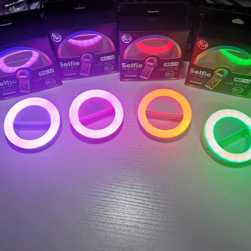 Rechargeable battery portable selfie led rgb phone fill ring light led mobile phone light beauty flash clip lights