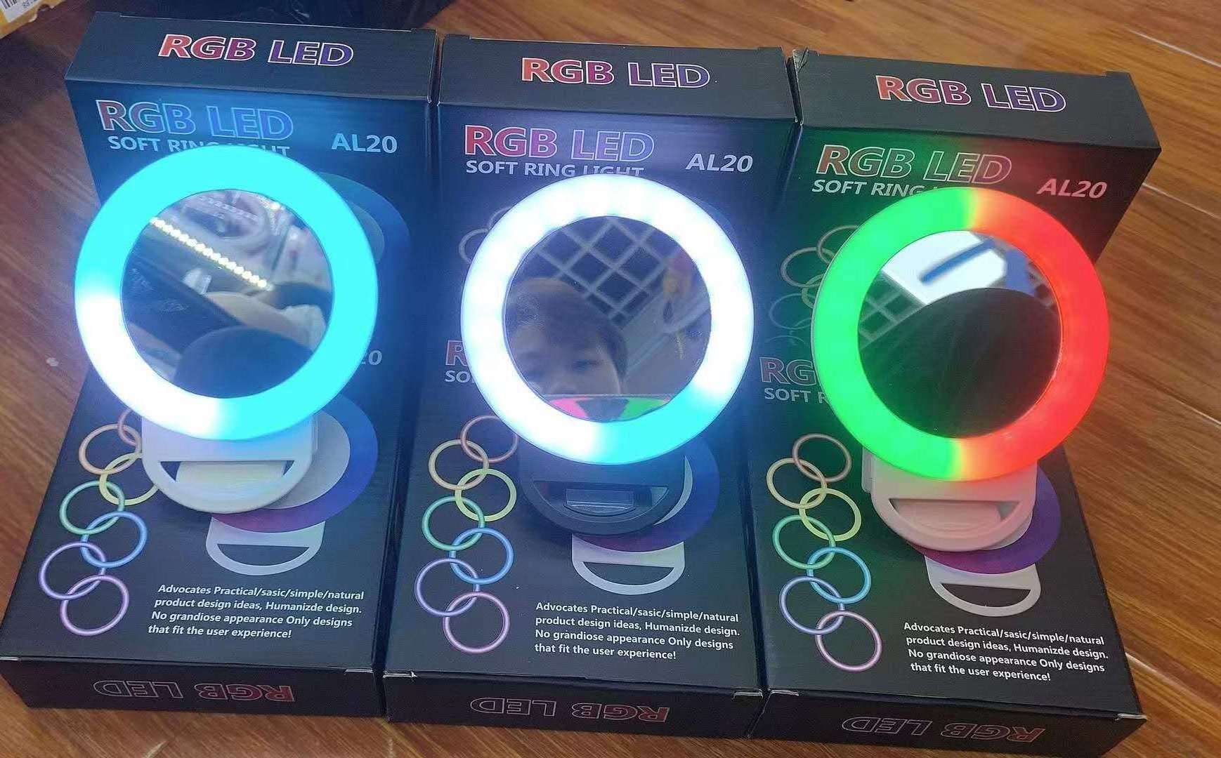 Rechargeable battery portable selfie led rgb phone fill ring light led mobile phone light beauty flash clip lights