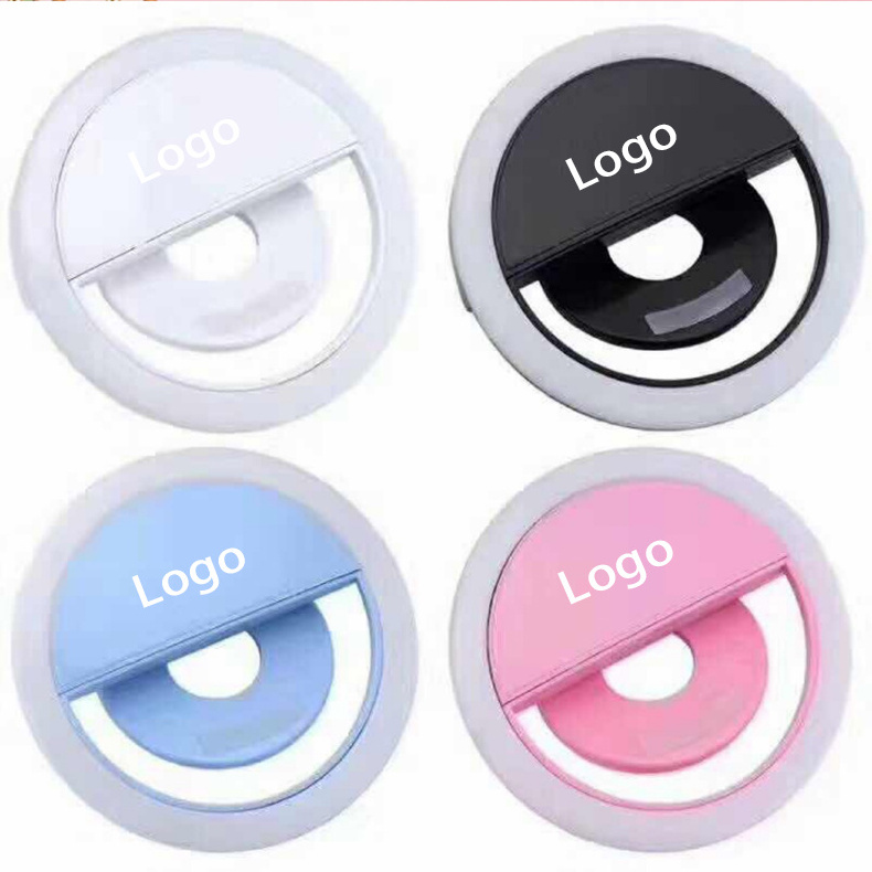 Customized Logo Portable Mini Clip On Cell Phone Selfie Flash Light Ring Selfie Fill Ring Light Phones Computer