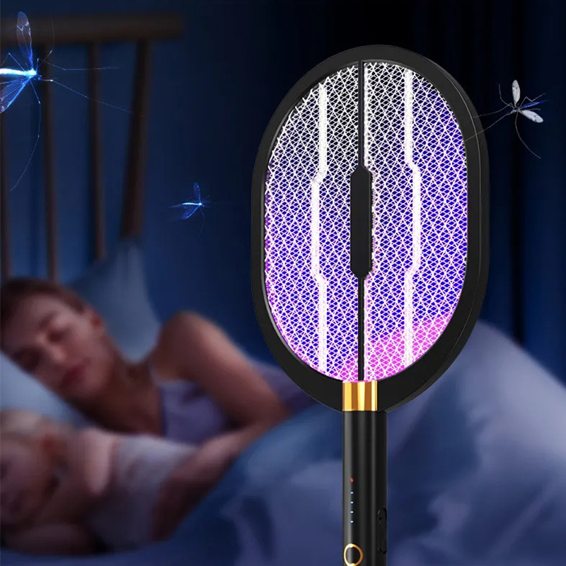 Electric insect swatter led light rechargeable fly mosquito racket killer lamp