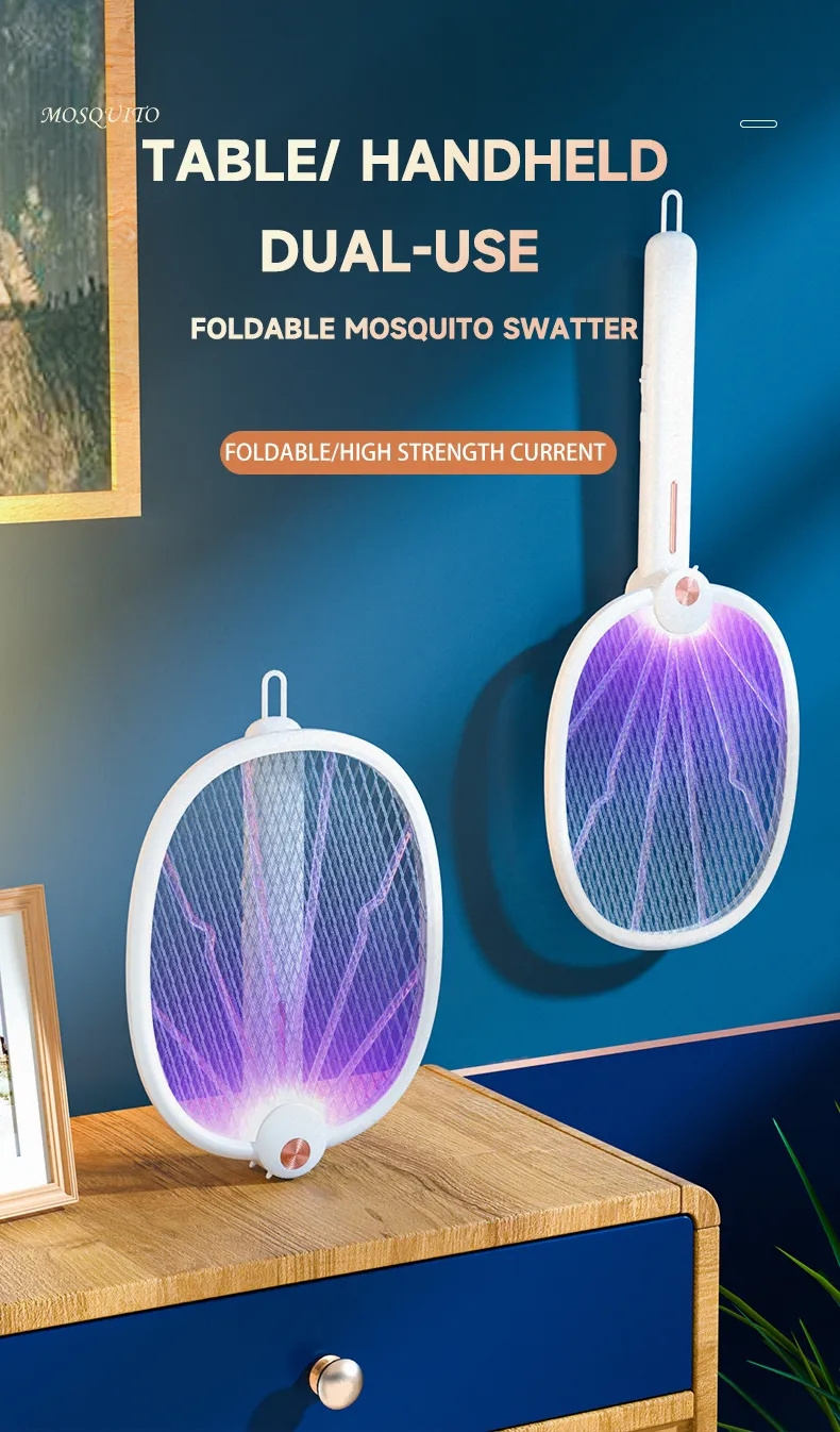 Good sale rechargeable electronic mosquito killer bat supplier 2 in 1 mosquito killing lamp ce electric fly mosquito swatter