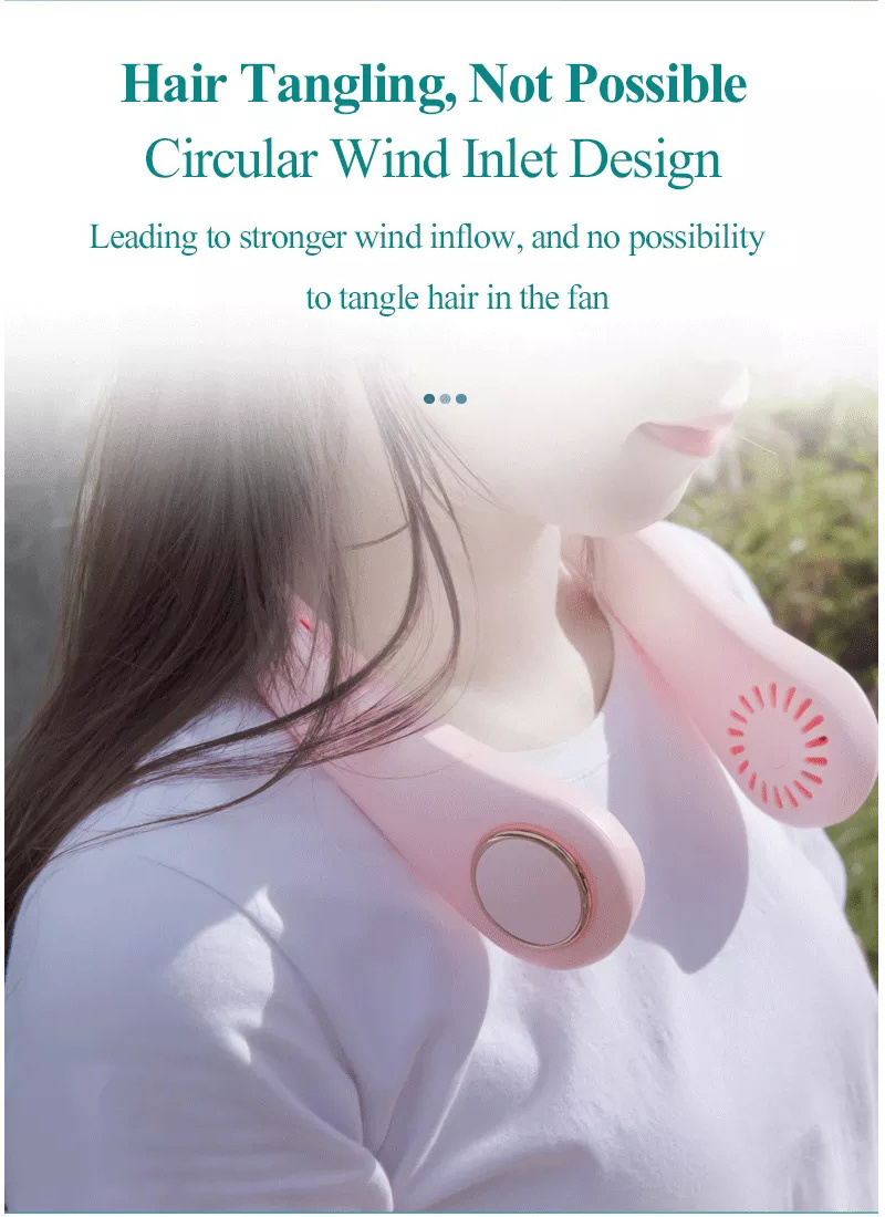 Usb wearable cooling mini personal necklace rechargeable neckband bladeless hanging potable neck fan