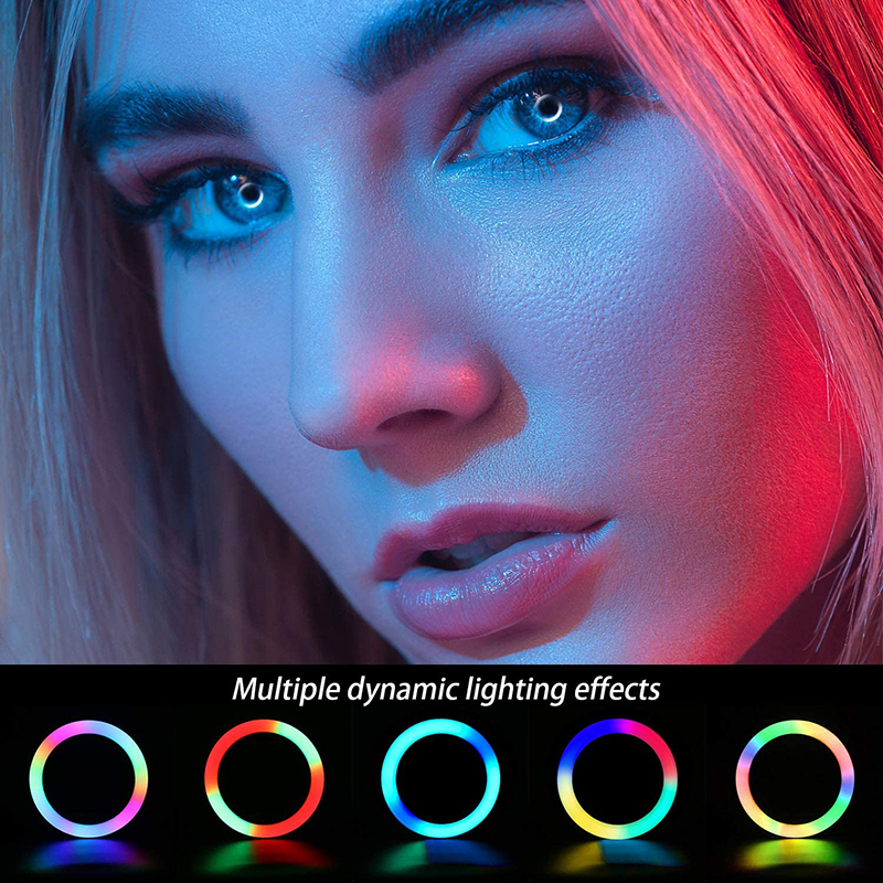 14inch 18inch 22inch 10inch 12inch rgb led circle photography selfie ring light with 1.6m 2m 2.1m tripod stand