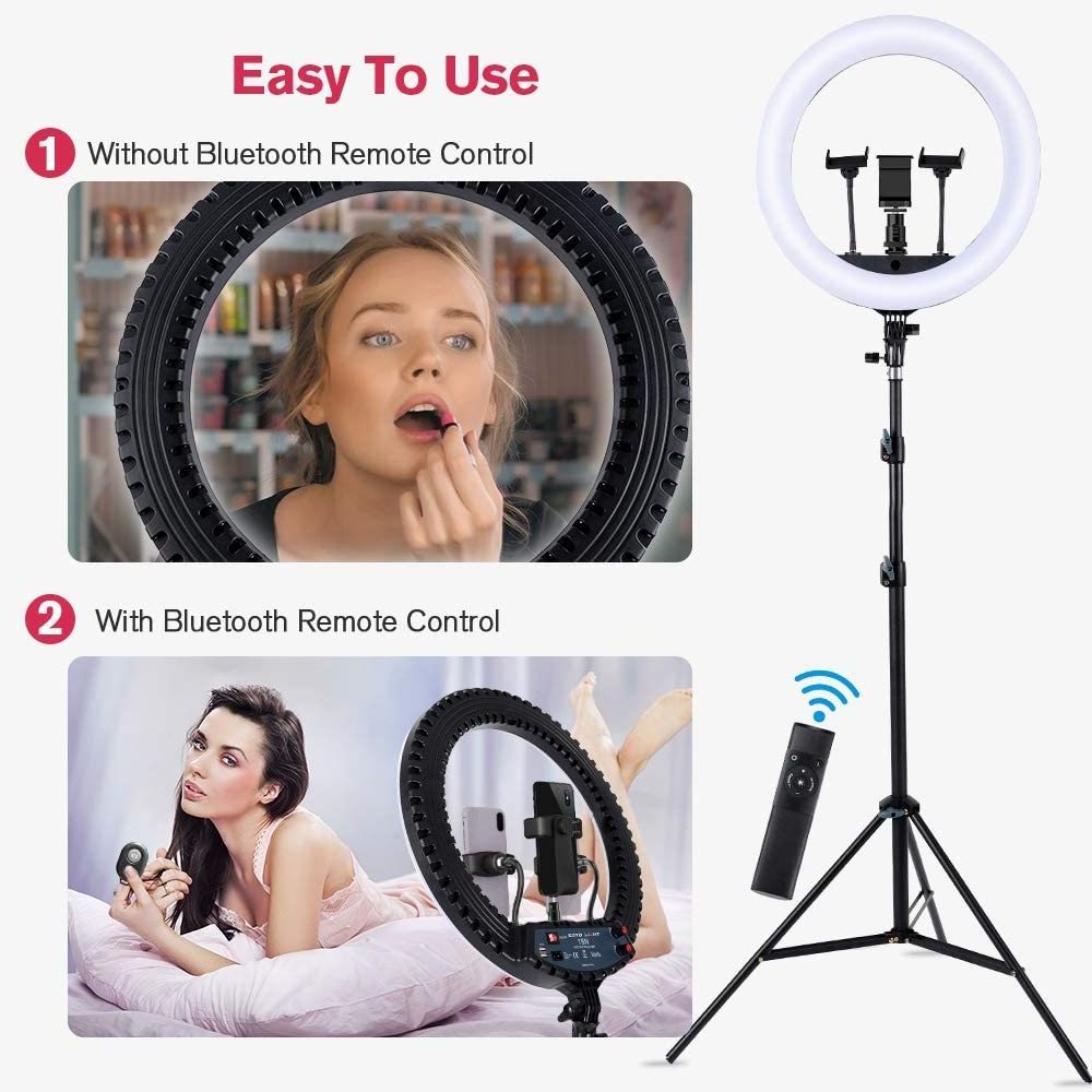 22inch selfie ringlight professional live broadcast streaming beauty photography makeup led round shaped ring light