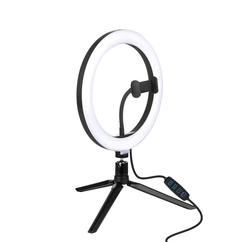 10 inch overhead adjustable ring light photography beauty video studio photo selfie led ring flash light with tripod stand