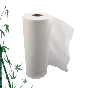 Wholesale Customized color Bamboo Fiber Disposable Kitchen household paper towel roll Dish cleaning Cloth