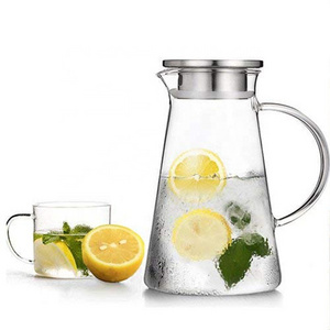 68oz Clear Borosilicate Cold Water Kettle Glass Pitcher with Lid  Microwave Use Lead Free Glass Tea Kettle