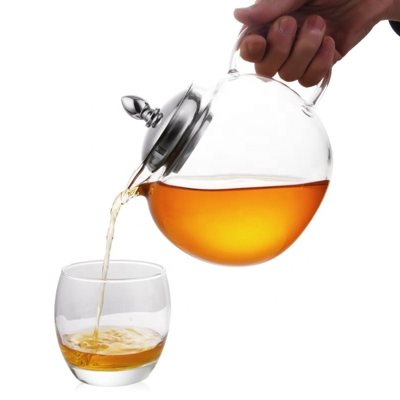 NEW DESIGN Stovetop Safe Lead-Free Glass Teapot Kettle with Removable Stainless Steel Infuser