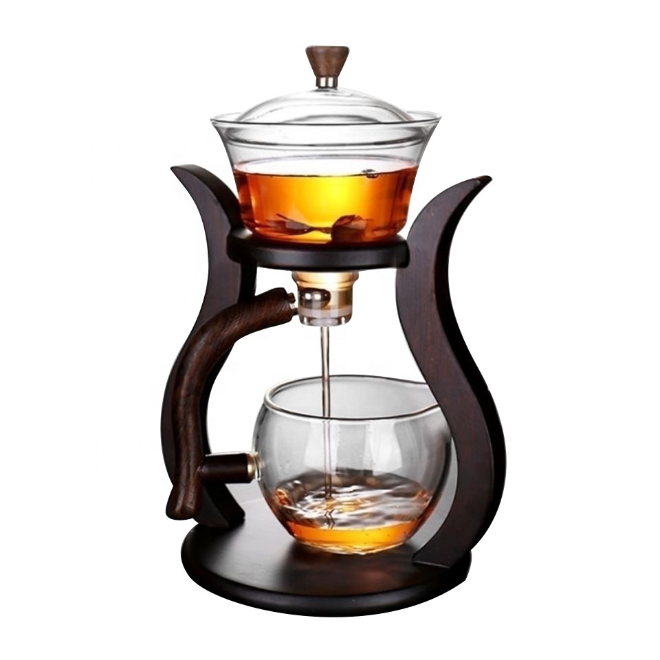 Magnetic Water Diversion Rotating Cover Bowl Lazy Semi-Automatic Glass Teapot