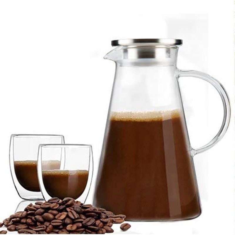 68oz Clear Borosilicate Cold Water Kettle Glass Pitcher with Lid  Microwave Use Lead Free Glass Tea Kettle