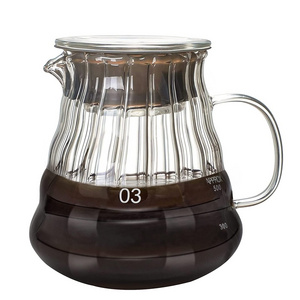 Clear Borosilicate Glass Coffee Server Stovetop Safe Coffee Pot For Pour Over Coffee & Tea