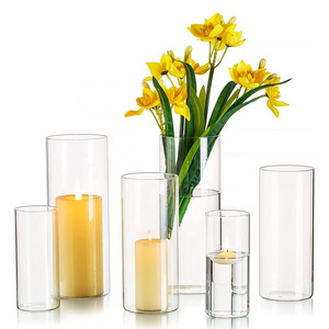 Home Decor Modern Clear Glass Votive Candle Holders Glass Vase for Wedding Party Decoration