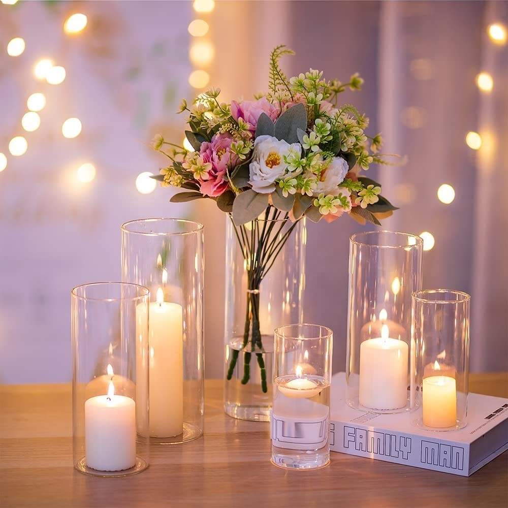 Home Decor Modern Clear Glass Votive Candle Holders Glass Vase for Wedding Party Decoration