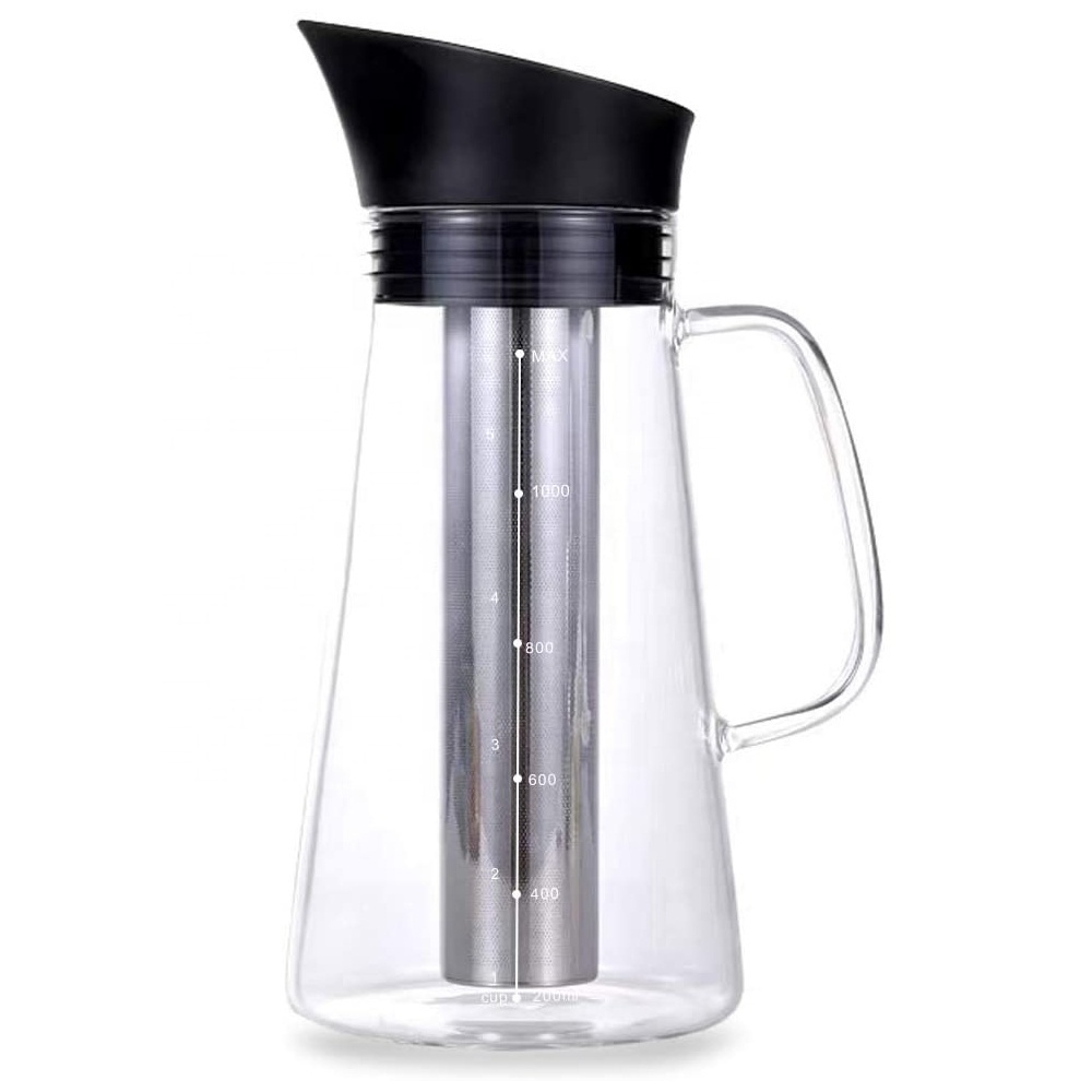 Airtight Cold Brew Iced Coffee Maker  Iced Tea Maker with Spout and Removable Filter