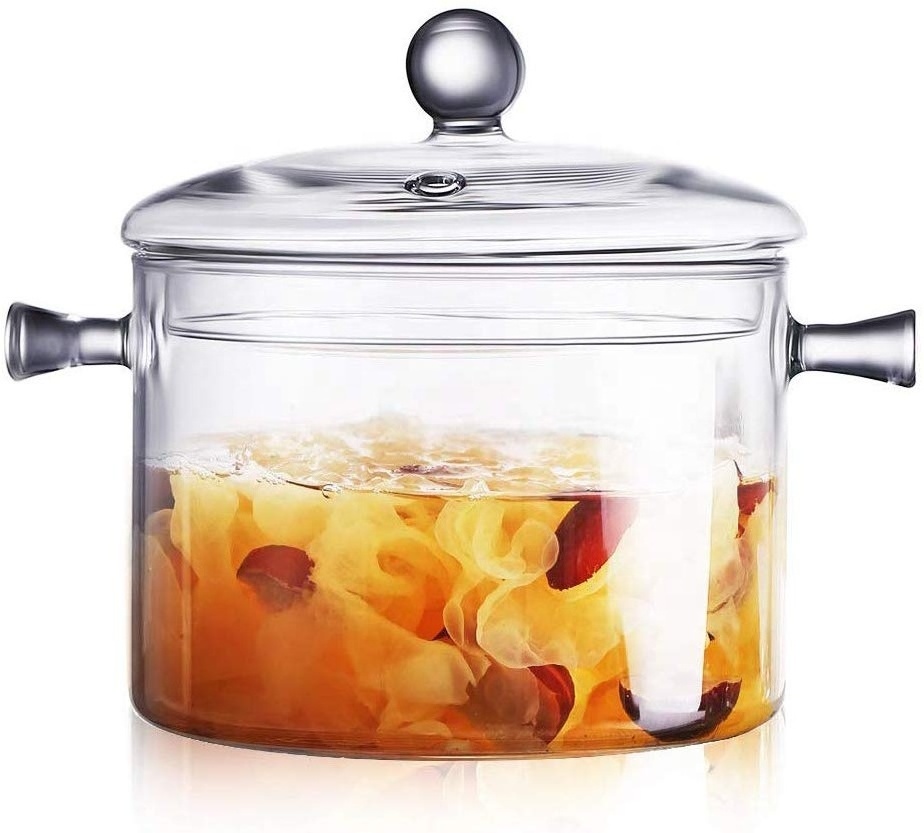 1300ml 1500ml 1900ml 2500ml 3000ml Food-grade clear high borolicicate heat resistant glass cooking pot