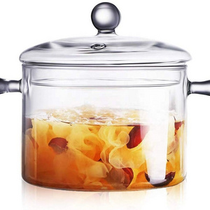 1300ml 1500ml 1900ml 2500ml 3000ml Food-grade clear high borolicicate heat resistant glass cooking pot